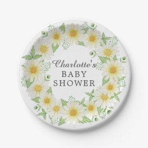 Fresh Daisy Baby shower 7" Bord