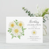 Fresh Daisy Floral Invitation Anniversaire (Debout devant)