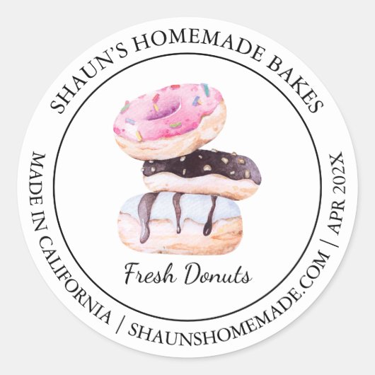 Fresh Donut Baking Modern label (Voorkant)