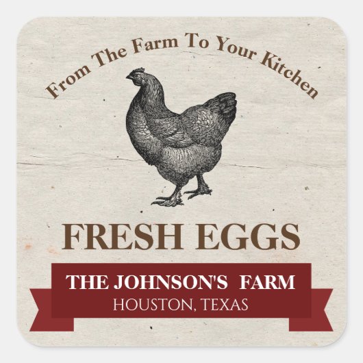 Fresh Eggs Custom Label Sticker (Voorkant)
