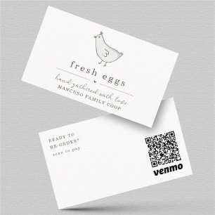Fresh Eggs Visitekaartje Venmo QR-code om opnieuw 