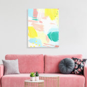Fresh Face Abstract - Spring Colors Canvas Afdruk (Insitu (Woonkamer))
