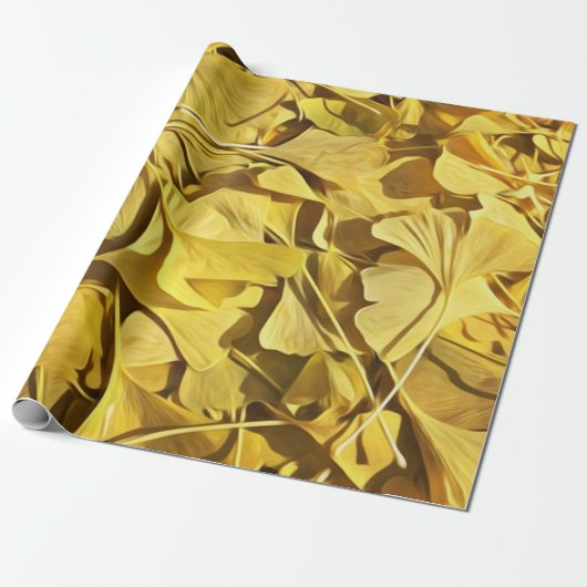 Fresh Fallen Gingko Leaves Cadeaupapier (Uitgerold)