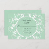 Fresh Floral RSVP in Mint Green (Voorkant / Achterkant)