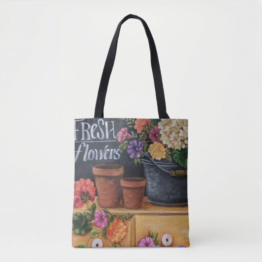 "Fresh Flowers" Fine Art Floral Canvas tas (Voorkant)