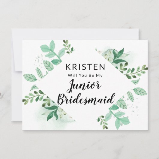 Fresh Foliage Botanic Jr. Bridesmaid proposal Kaar (Voorkant)