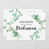 Fresh Foliage Botanical Bridesman proposal Kaart (Voorkant / Achterkant)