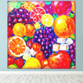 "Fresh Fruits Pattern" Schudkunst: Nu kopen Canvas Afdruk (Insitu (Houten vloer))