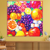 "Fresh Fruits Pattern" Schudkunst: Nu kopen Canvas Afdruk (Insitu (Woonkamer))