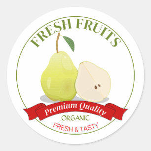 Fresh Fruits Pear Label Sticker