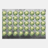 Fresh Green Cabbage Pattern on Rustic Metal Inpakpapier Vel (Voorkant 2)