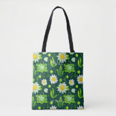 Fresh Green Daisy Wellness Canvas tas (Voorkant)