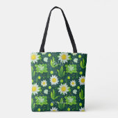 Fresh Green Daisy Wellness Canvas tas (Achterkant)