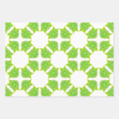 Fresh Green Geometric Leaf Pattern Gift Wrap Inpakpapier Vel (Voorkant 3)