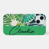 Fresh Green iPhone Hülle mit Wunschnamen iPhone 15 Hoesje (Achterkant horizontaal)