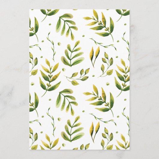 Fresh Greenery Leafy Planten Wedding Menu (Achterkant)