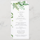 Fresh Greenery Leafy Planten Wedding Programme Programma (Voorkant / Achterkant)