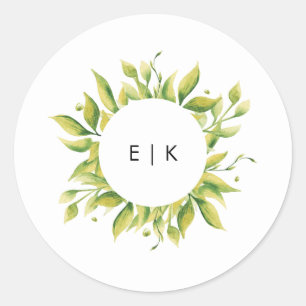 Fresh Greenery Leafy Planten Wedding Ronde Sticker