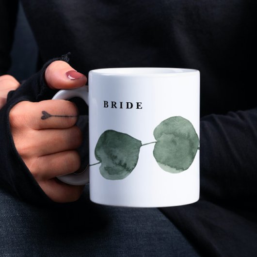 Fresh Greenery Modern Waterverf Bride Koffiemok