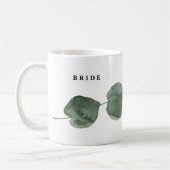 Fresh Greenery Modern Waterverf Bride Koffiemok (Links)