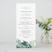 Fresh Greenery Modern Waterverf Wedding Programma (Staand voorkant)