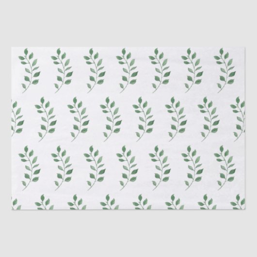Fresh Greenery Waterverf bladeren Tissuepapier (Voorkant)