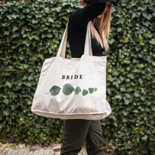 Fresh Greenery Waterverf Wedding Bride Tote Bag