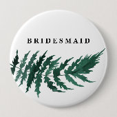 Fresh Greenery Waterverf Wedding Bridesmaid Ronde Button 4,0 Cm (Voorkant)