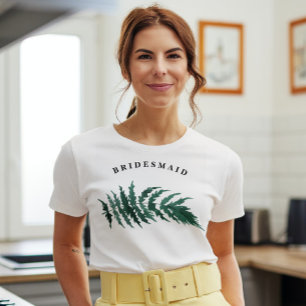 Fresh Greenery Waterverf Wedding Bridesmaid T-shirt