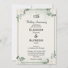 Fresh Greenery Wedding Jubileum Uitnodigingen