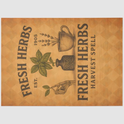 Fresh Herbs – Vintage Botanical Decoupage Tissuepapier (Voorkant)