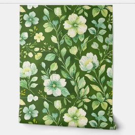 Fresh Home Vibes - Groene Bloemen Peel en Stick Behang