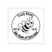 Fresh Honey met bijen Boerderij naam Rubberstempel (Afrduk)