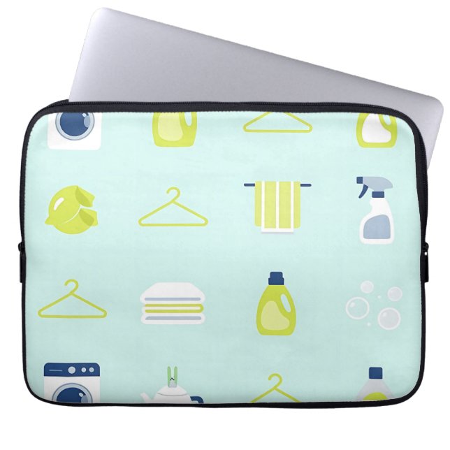 Fresh Laundry Day Pattern Laptop Sleeve (Voorkant)