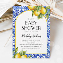 Fresh Lemon Baby shower Invitation