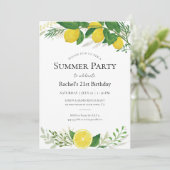 Fresh Lemon Birthday Party Invitation Kaart (Staand voorkant)