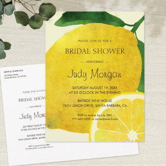 Fresh Lemon Bridal Shower Invitation Briefkaart