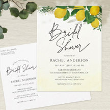 Fresh Lemon Bridal Shower Invitation Briefkaart