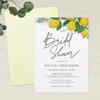 Fresh Lemon Bridal Shower Invitation Kaart