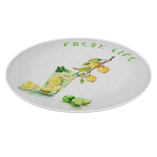 Fresh Lemon Drink Snijplank - aangepaste tekst (Hoek)