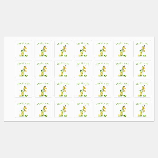 Fresh Lemon Drink Sticker - aangepaste tekst (Vel)