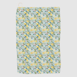 Fresh Lemon Floral Botanical Pattern  Golfhanddoek