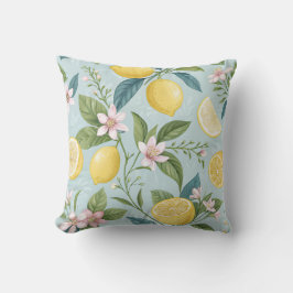 Fresh Lemon Floral Botanical Pattern  Kussen
