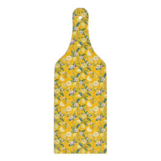 Fresh Lemon Floral Botanical Pattern  Snijplank (Voorkant)