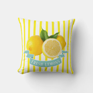 Fresh Lemons and Yellow Stripes Sierkussen