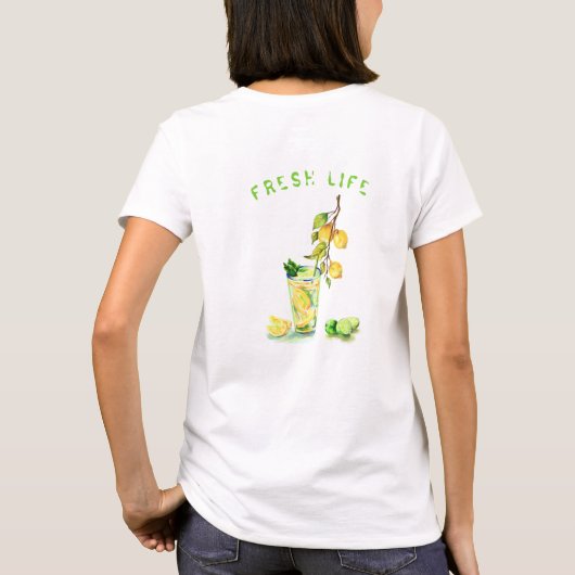 Fresh Lemons Drink T-shirt - Aangepaste tekst (Achterkant)