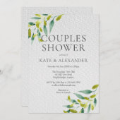 Fresh Meadow Feuilles Couples Shower Invitation (Devant / Derrière)