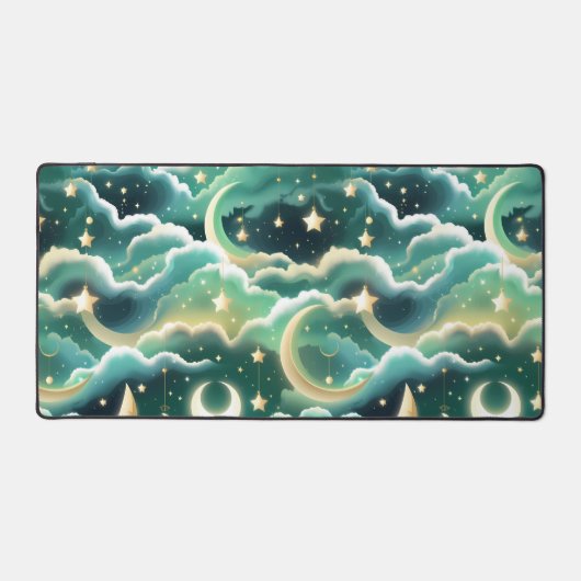 Fresh Mint Green Celestial Moon for Calm Workspace (Recto)