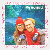 fresh modern personalized design red hearts vierkante sticker (Voorkant)