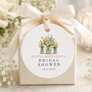 Fresh Off the Market Bloemige Pot Bruiloftsborrel Bedankjes Labels